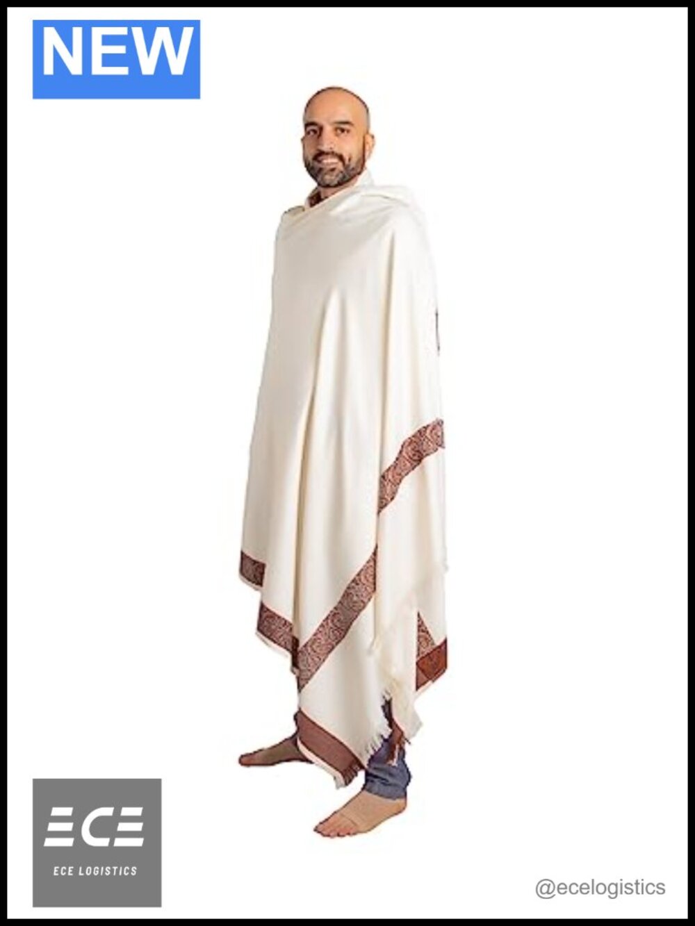 Wool Blend Meditation Shawl Large Unisex Prayer Wrap Oversize Scarf Blanket